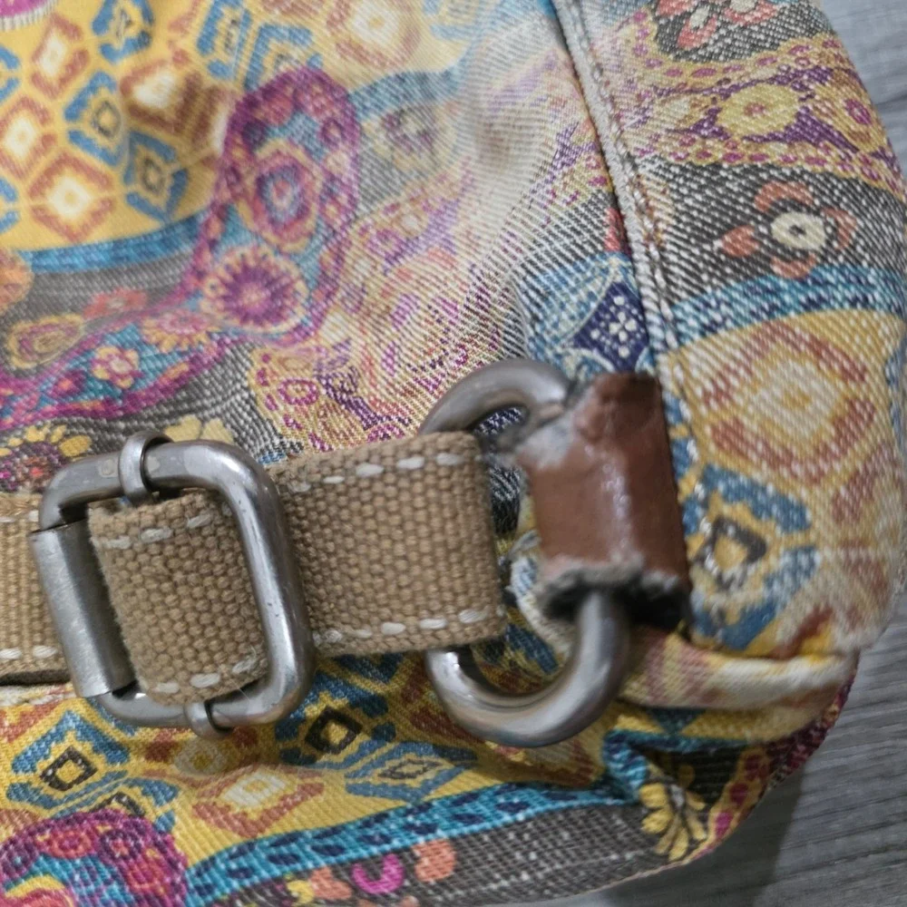 Fossil Womens Mini Backpack Small Floral Patchwork Canvas Tapestry Boho